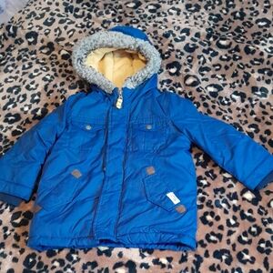 Carter's Blue Puffer Jacket with Gray Hood